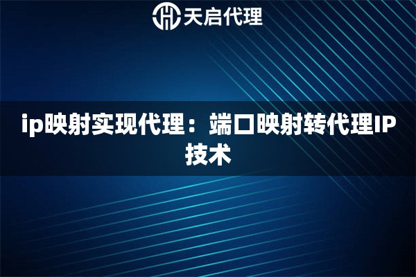 ip映射实现代理：端口映射转代理IP技术