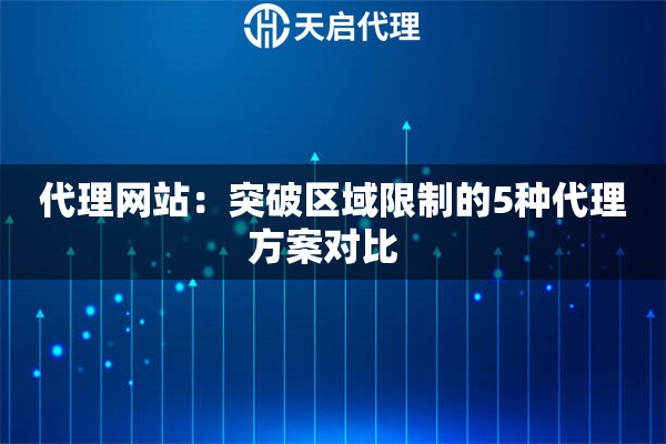 代理网站：突破区域限制的5种代理方案对比  