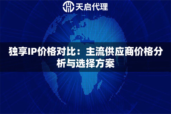 独享IP价格对比:主流供应商价格分析与选择方案 独享IP价格对比:主流供应商价格分析与选择方案