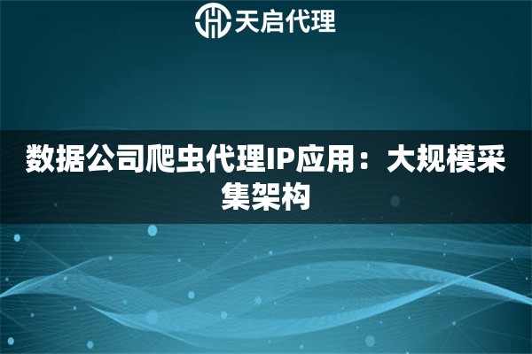 数据公司爬虫代理IP应用:大规模采集架构 数据公司爬虫代理IP应用:大规模采集架构