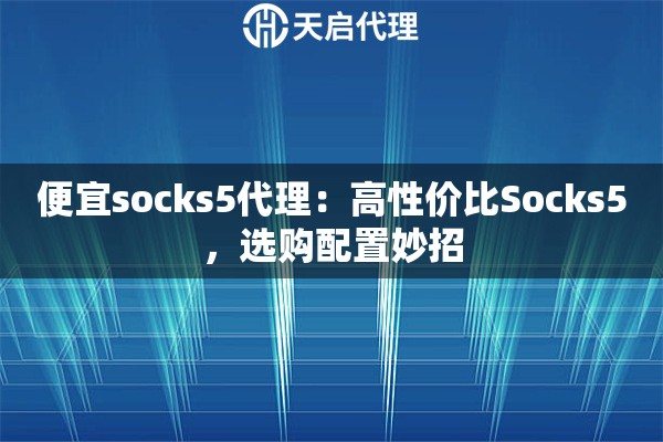 便宜socks5代理：高性价比Socks5，选购配置妙招