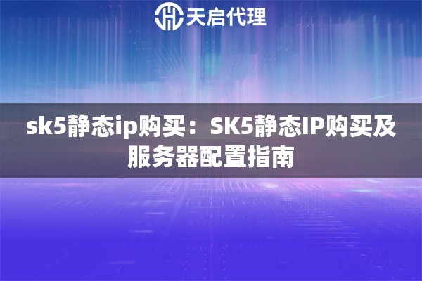 sk5静态ip购买：SK5静态IP购买及服务器配置指南
