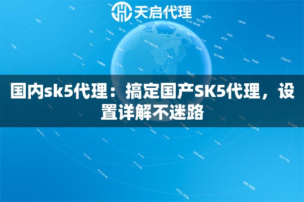国内sk5代理：搞定国产SK5代理，设置详解不迷路