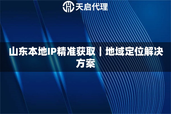 山东本地IP精准获取|地域定位解决方案 山东本地IP精准获取|地域定位解决方案