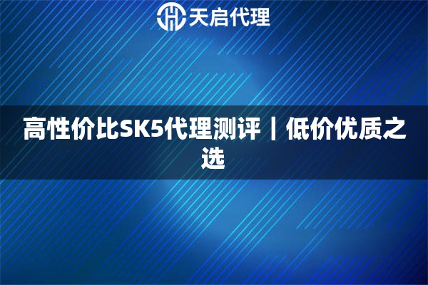 高性价比SK5代理测评｜低价优质之选