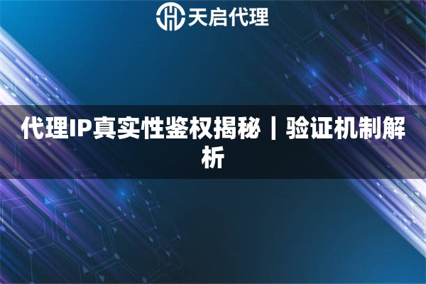 代理IP真实性鉴权揭秘｜验证机制解析
