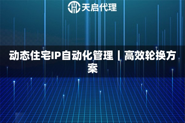 动态住宅IP自动化管理｜高效轮换方案