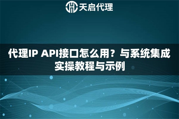 代理IP API接口怎么用？与系统集成实操教程与示例