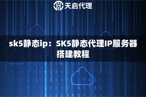 sk5静态ip：SK5静态代理IP服务器搭建教程