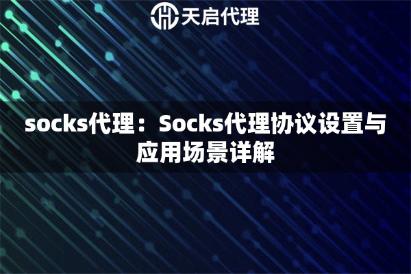 socks代理:Socks代理协议设置与应用场景详解 socks代理:Socks代理协议设置与应用场景详解