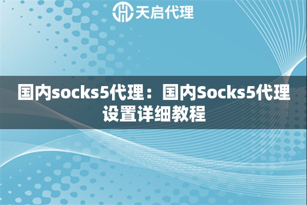 国内socks5代理:国内Socks5代理设置详细教程 国内socks5代理:国内Socks5代理设置详细教程
