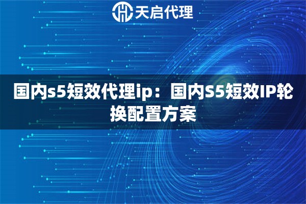 国内s5短效代理ip：国内S5短效IP轮换配置方案