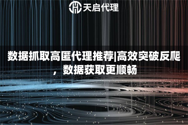 数据抓取高匿代理推荐|高效突破反爬，数据获取更顺畅