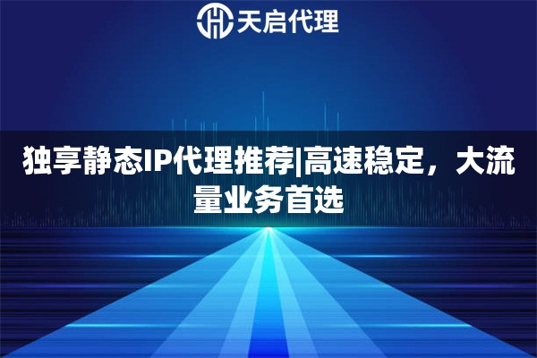 独享静态IP代理推荐|高速稳定，大流量业务首选