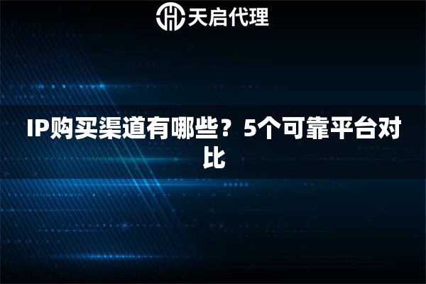 IP购买渠道有哪些？5个可靠平台对比