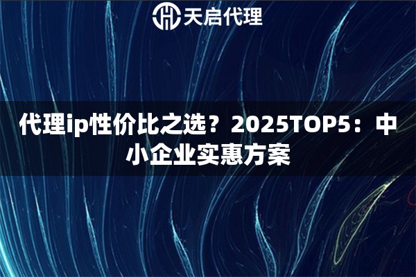 代理ip性价比之选?2025TOP5:中小企业实惠方案 代理ip性价比之选?2025TOP5:中小企业实惠方案