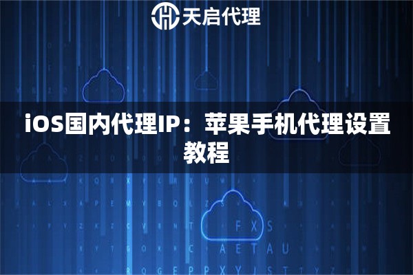 iOS国内代理IP：苹果手机代理设置教程