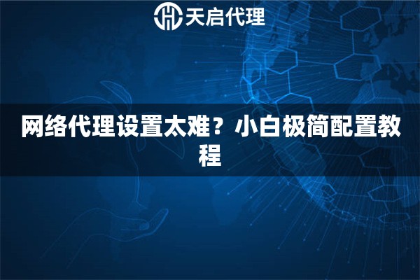 网络代理设置太难？小白极简配置教程