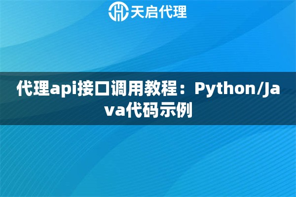 代理api接口调用教程：Python/Java代码示例