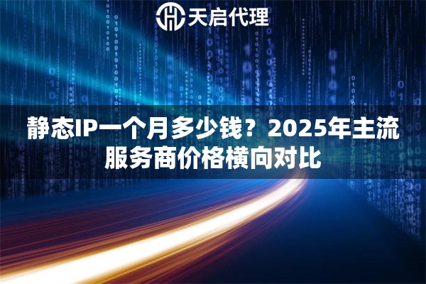 静态IP一个月多少钱？2025年主流服务商价格横向对比