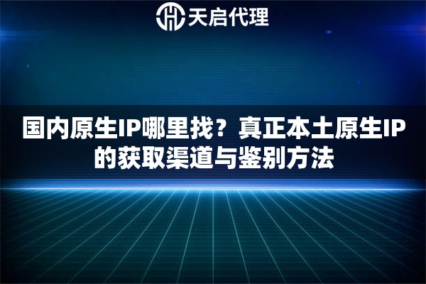 国内原生IP哪里找？真正本土原生IP的获取渠道与鉴别方法