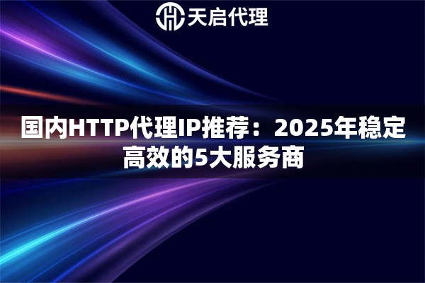 国内HTTP代理IP推荐：2025年稳定高效的5大服务商