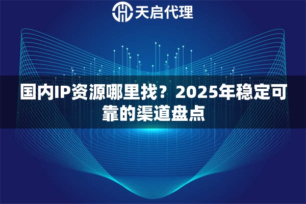 国内IP资源哪里找?2025年稳定可靠的渠道盘点 国内IP资源哪里找?2025年稳定可靠的渠道盘点