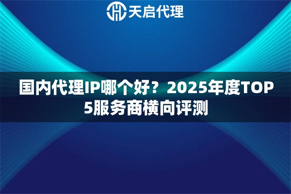 国内代理IP哪个好？2025年度TOP5服务商横向评测