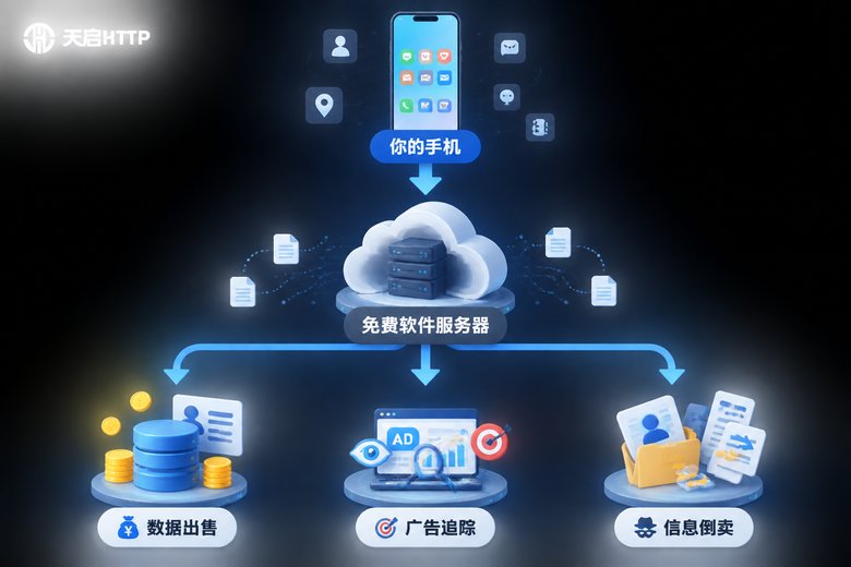 免费软件数据流向示意图