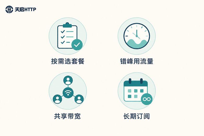 代理IP省钱四大策略信息图