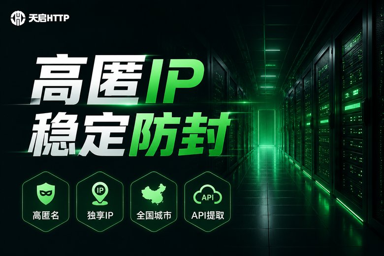 天启HTTP高匿IP稳定防封品牌形象图