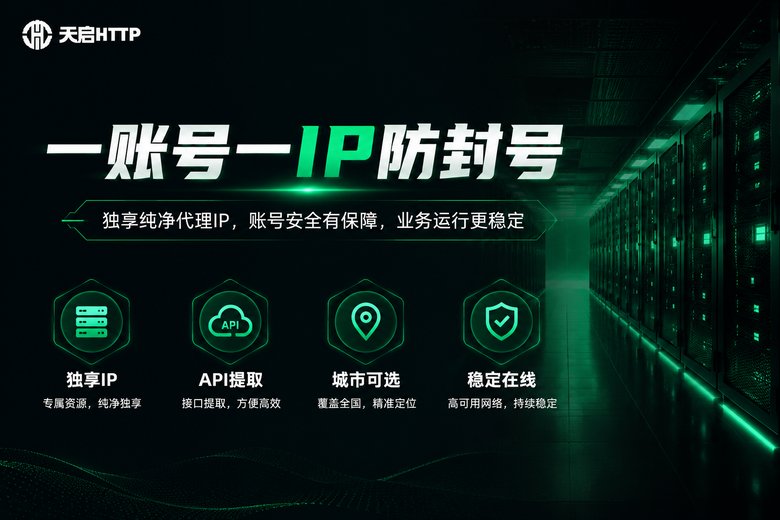 天启HTTP独享IP一账号一IP防封号品牌图