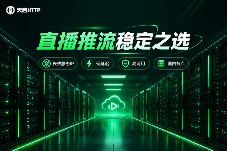 天启HTTP长效静态IP:直播推流稳定之选