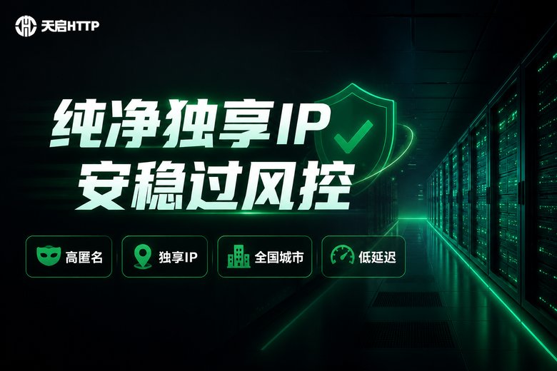 天启HTTP品牌图:纯净独享IP安稳过风控