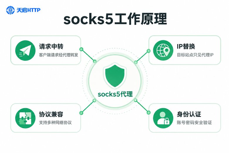 socks5代理工作原理信息图