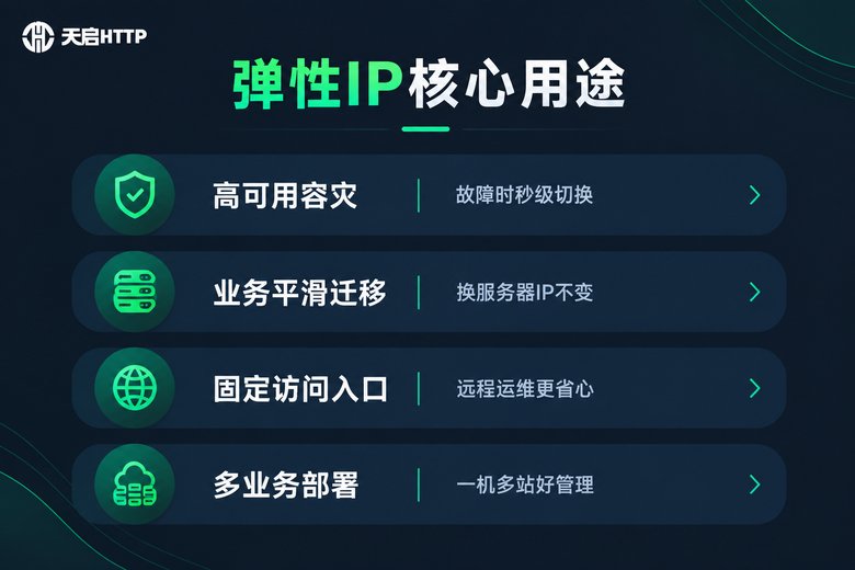弹性IP核心用途信息图