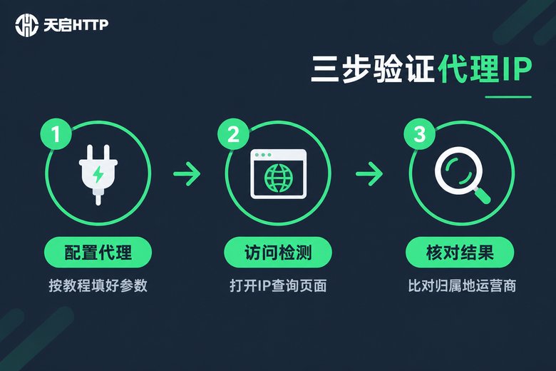 三步验证代理IP效果流程图