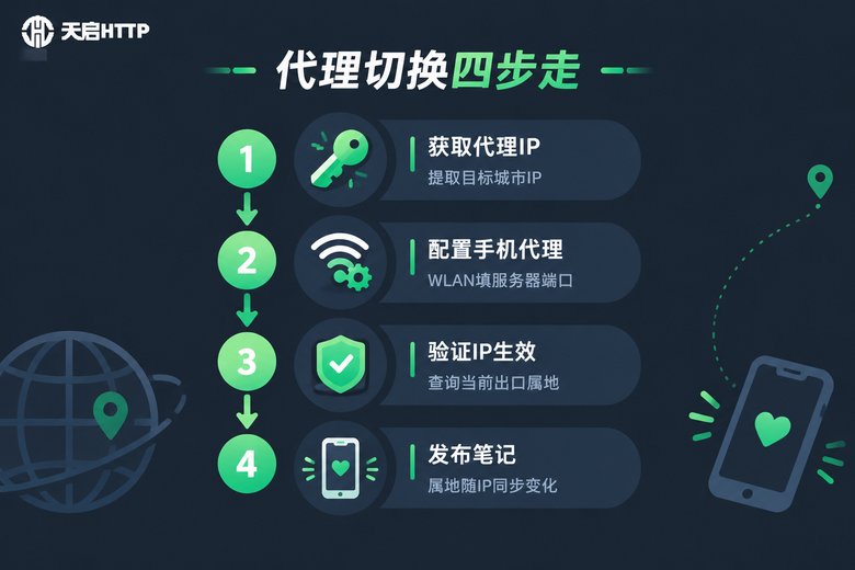 手机配置代理切换属地四步操作图