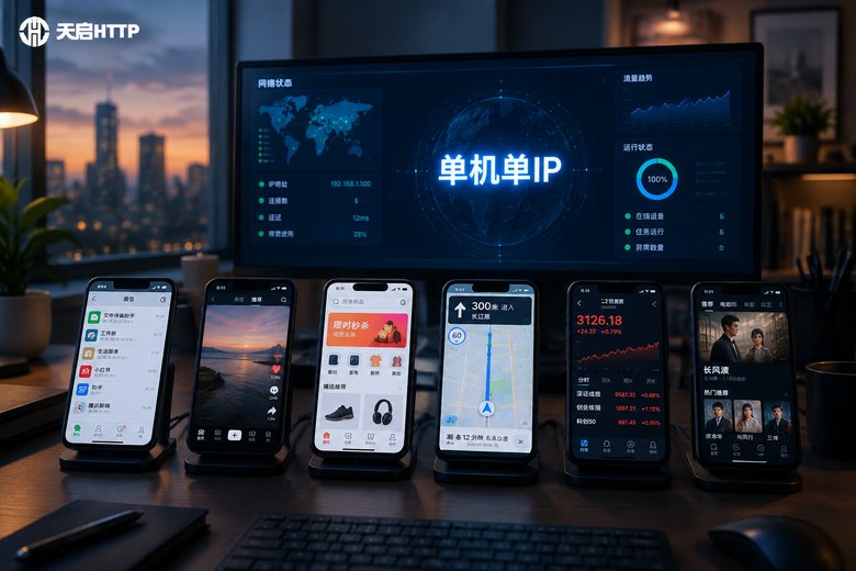 云手机多开单机单IP工作台场景