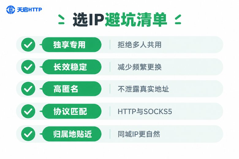 多账号运营选IP避坑清单信息图