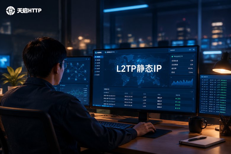 网络运维室大屏展示L2TP静态IP连接状态
