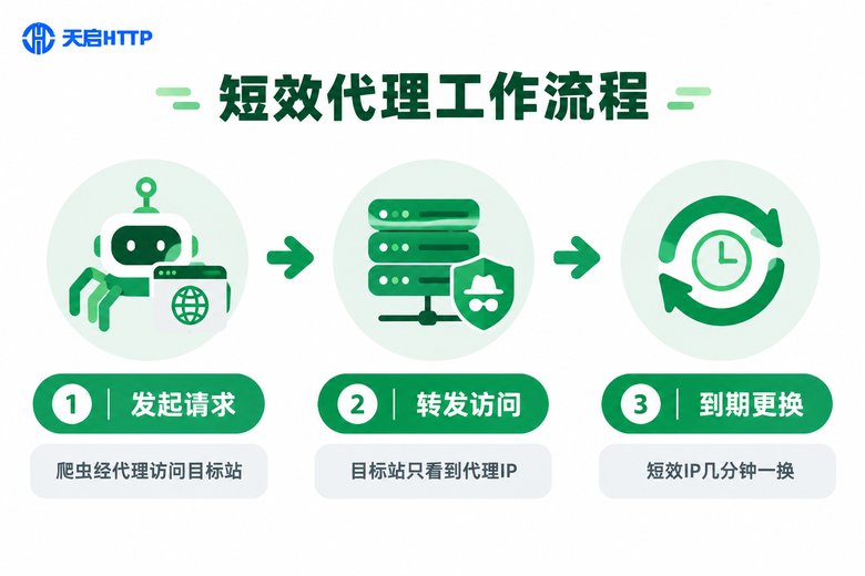短效代理IP工作流程信息图