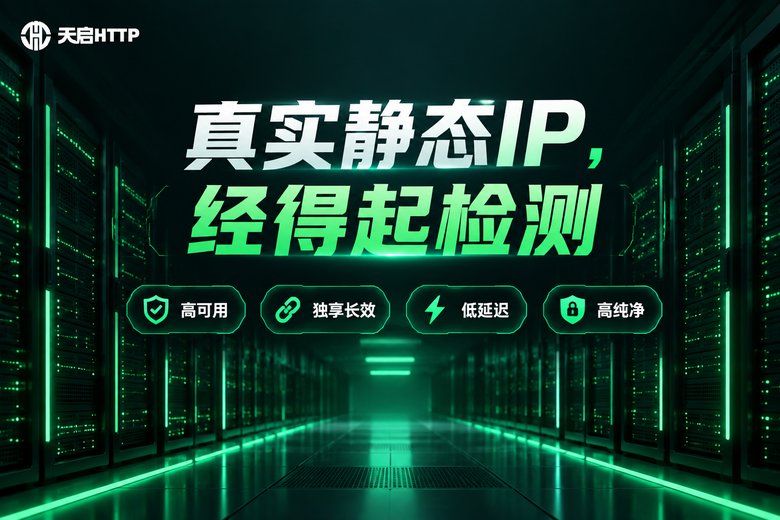 天启HTTP真实静态IP品牌信息图