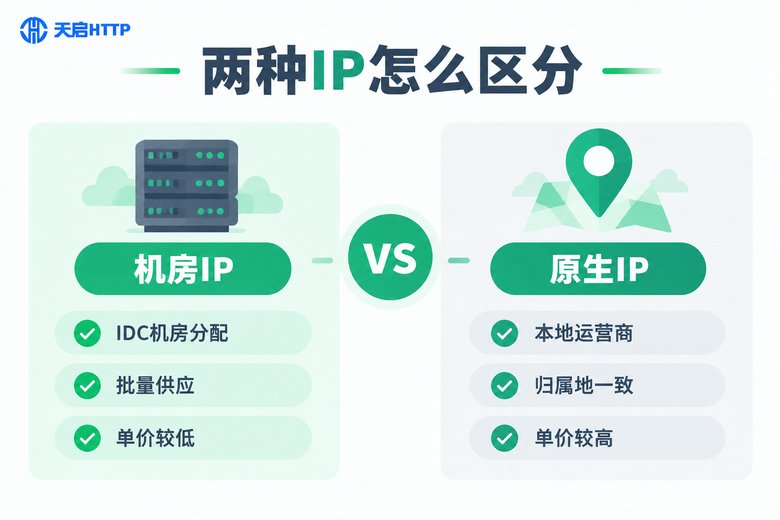 机房IP与原生IP概念对比信息图
