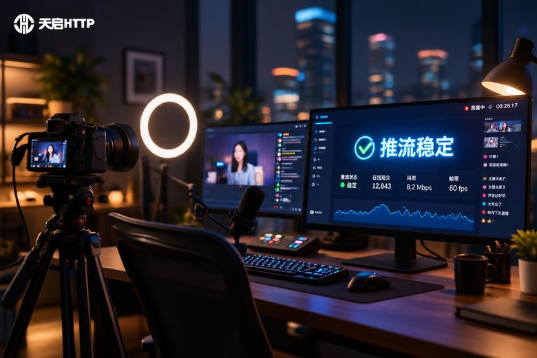直播推流稳定的工作室场景