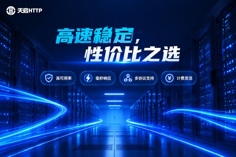 天启HTTP品牌信息图:高速稳定,性价比之选