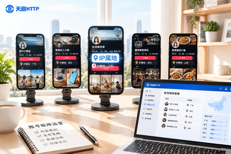 快手IP属地切换场景:多手机支架与账号矩阵管理后台