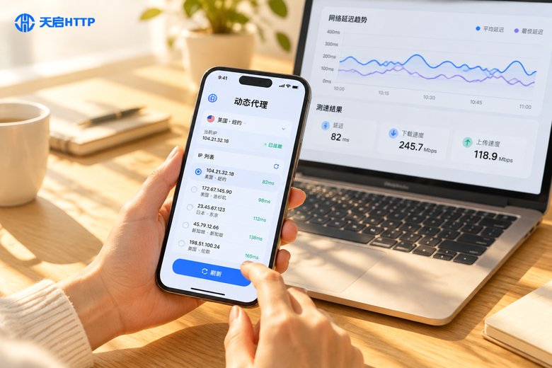 iPhone与Mac上使用动态代理切换IP的实拍场景