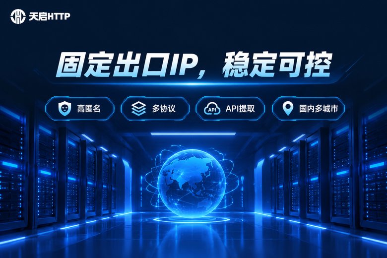 天启HTTP固定出口IP品牌信息图