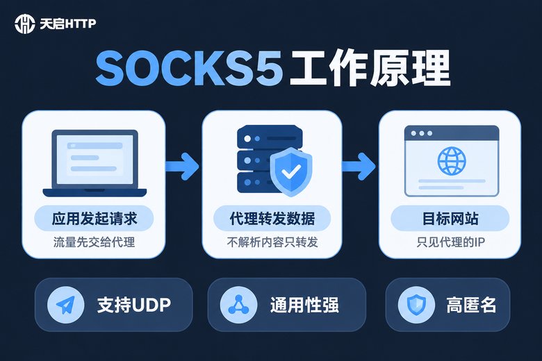 SOCKS5代理工作原理流程信息图